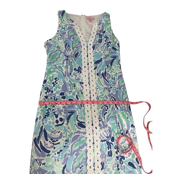 Lilly Pulitzer Ryder Lilly's Lilac Nice Ink Lace Front Shift Dress Size 6 Preppy - Picture 12 of 16